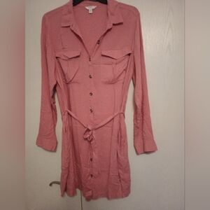 Time and Tru Plus Size XXL Pink Utility Dress with Belt